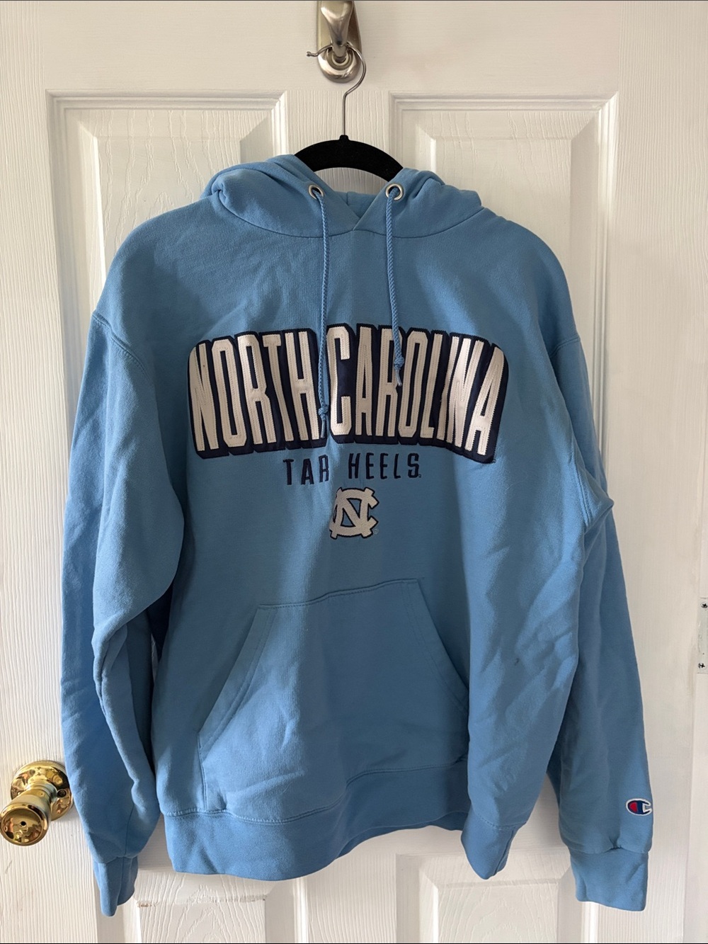 Champion Light Blue North Carolina Tar Heels Crewneck Hoodie